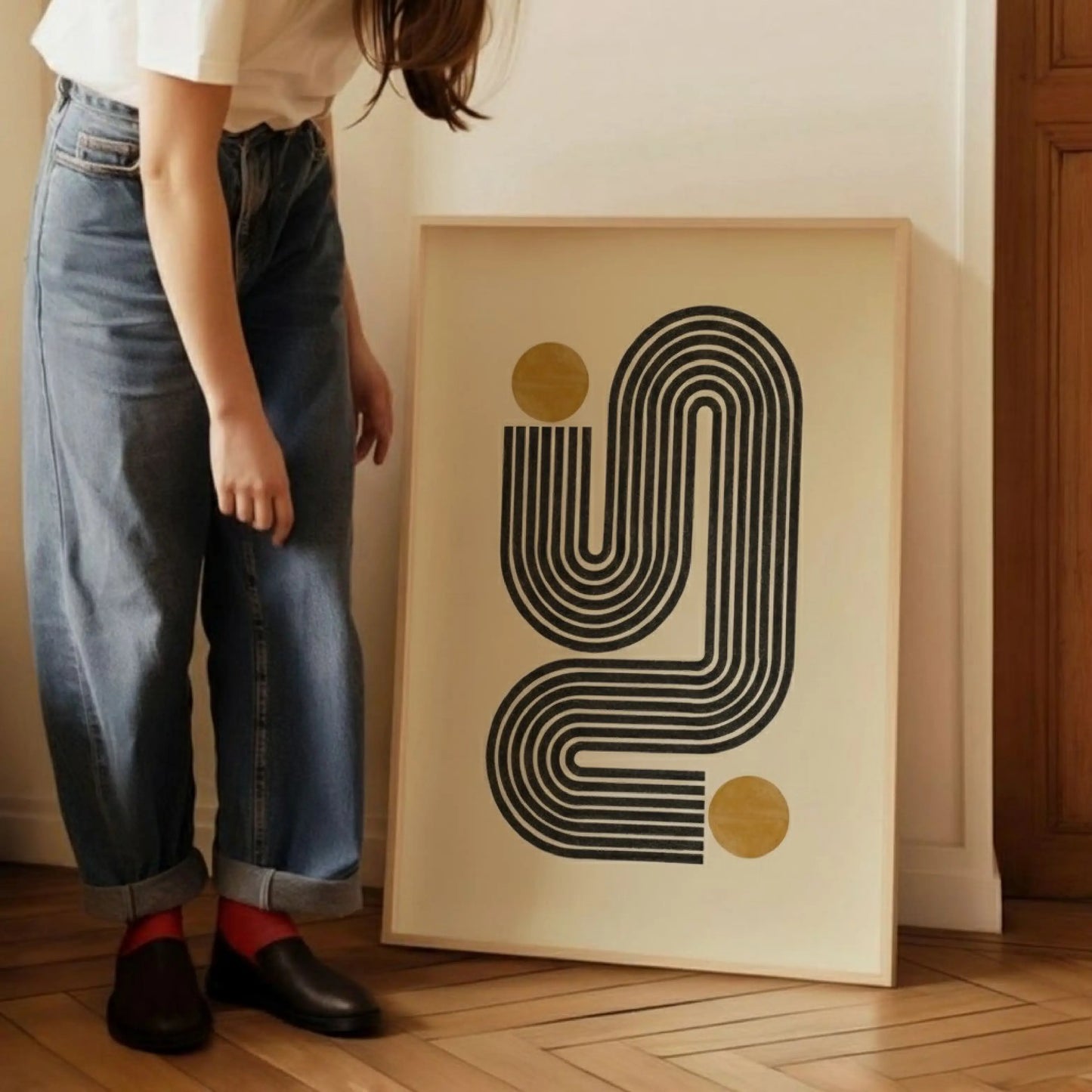 Mid-Century Modern Geometric Line Art Print