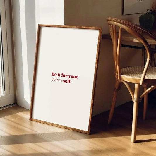 Yes You Can Wall Art – Motivational Quote Print | Retro Typography Framed Poster for Home Office by Grodo