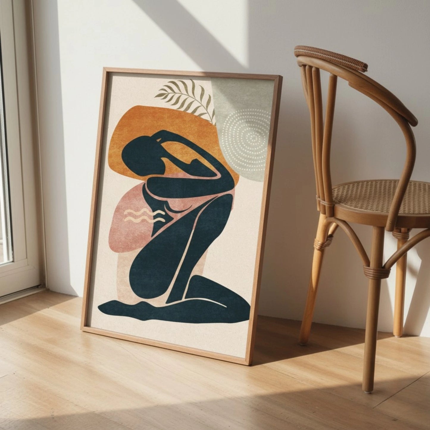 Boho Abstract Woman Wall Art Print | Minimalist Female Silhouette Poster | Modern Line Art Decor