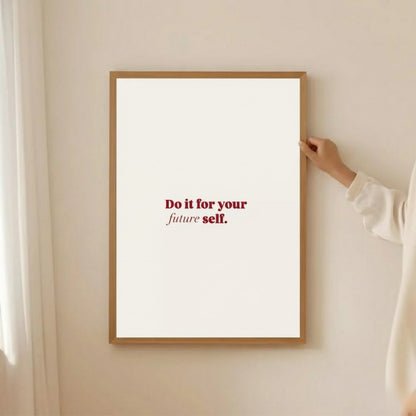 Yes You Can Wall Art – Motivational Quote Print | Retro Typography Framed Poster for Home Office by Grodo