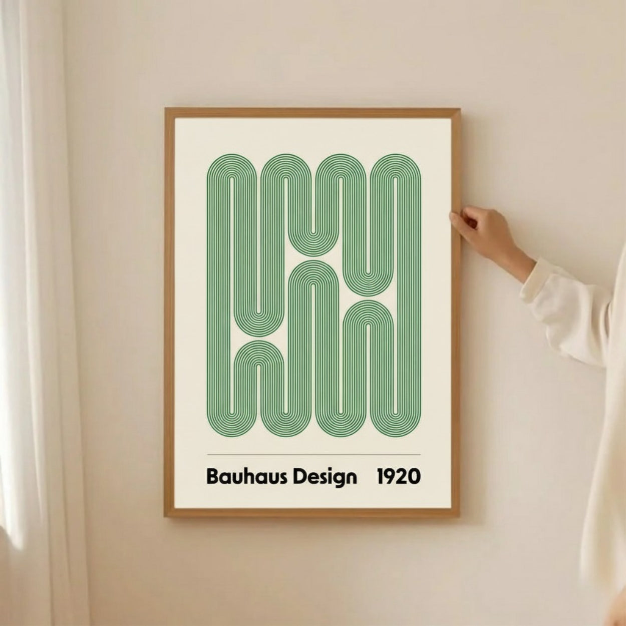 Bauhaus Abstract Wall Art – Green Modern Geometric Print | Minimal Mid-Century Design Poster by Grodo