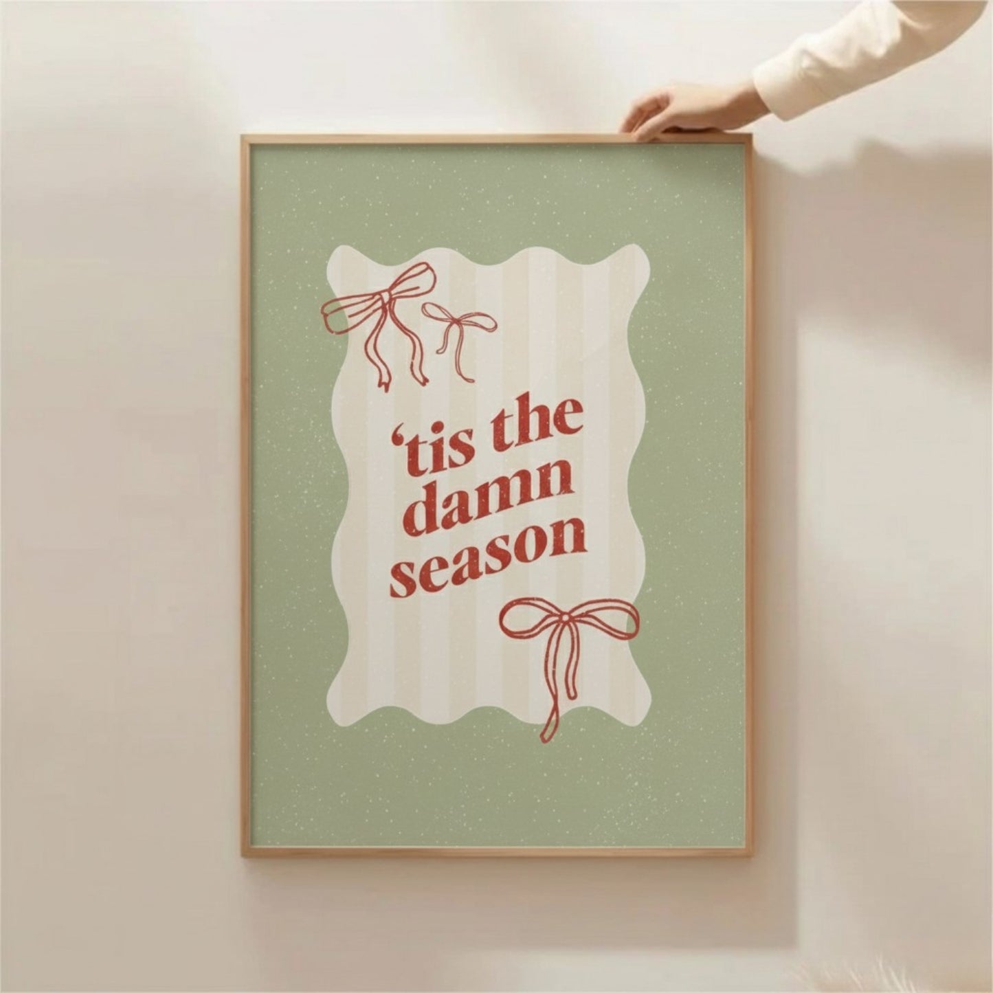 Tis The Damn Season Christmas Wall Art | Fun Holiday Quote Print