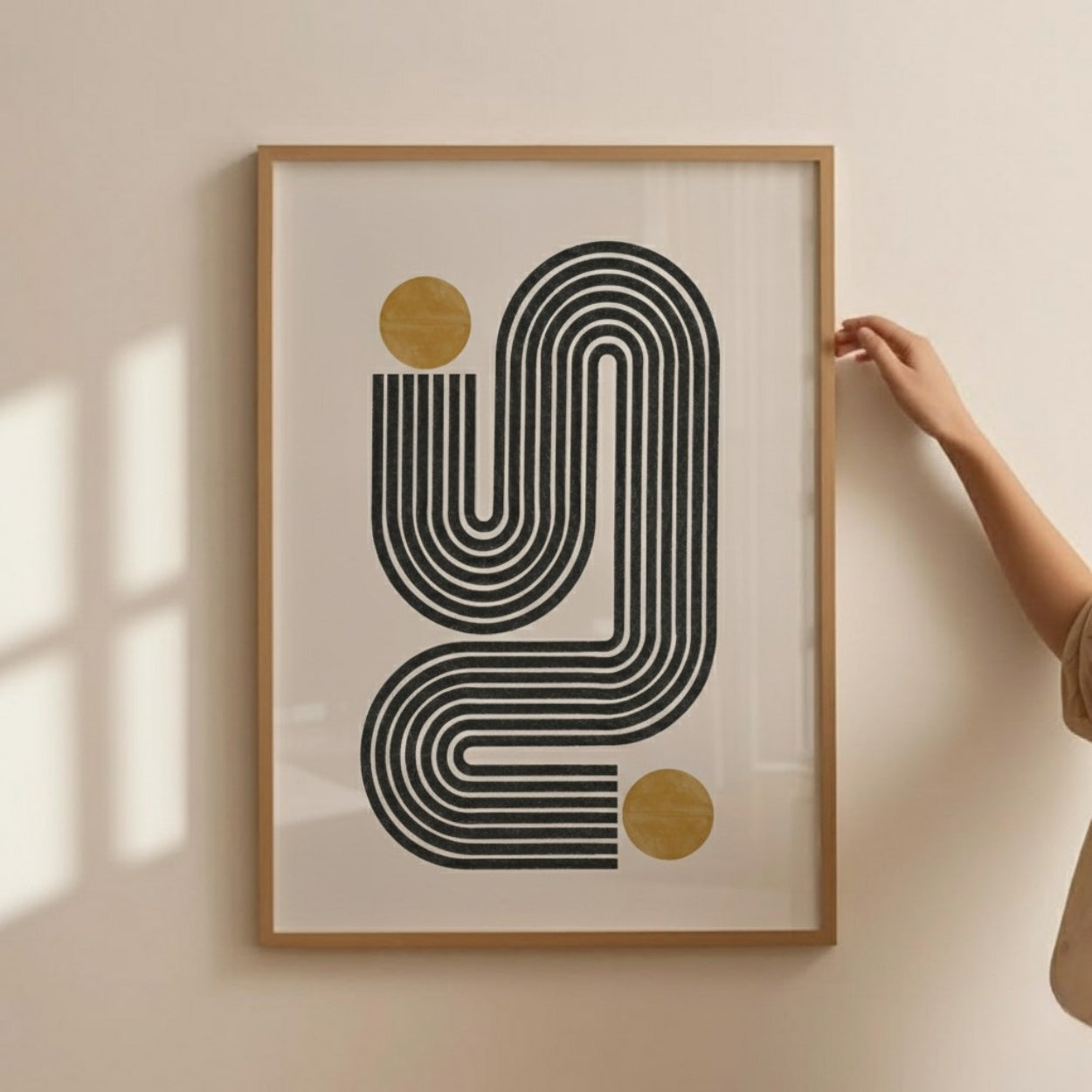 Mid-Century Modern Geometric Line Art Print