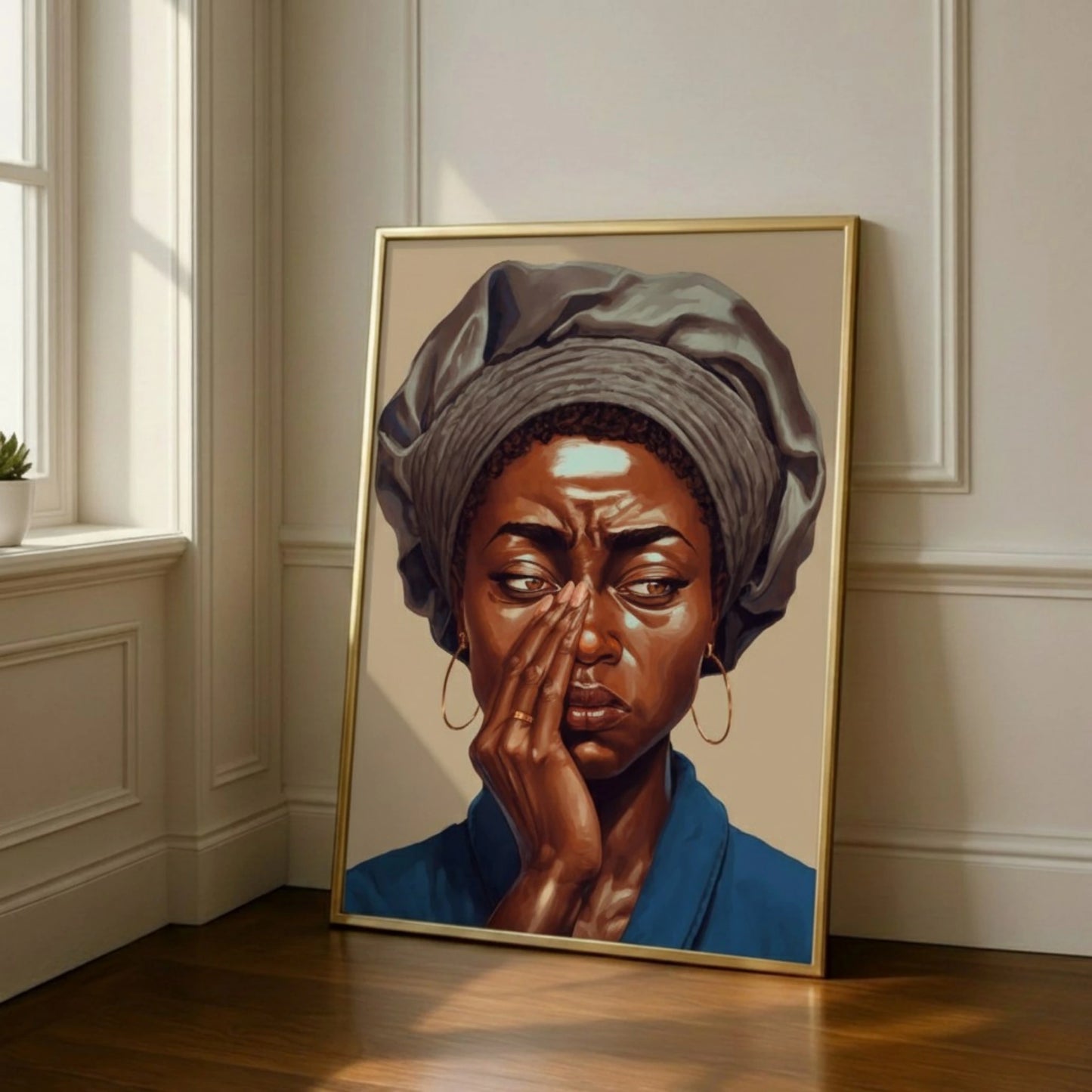 Black Women Bathroom Wall Art, Black Girl Stank Face Art, Black Woman Art