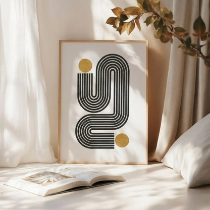 Mid-Century Modern Geometric Line Art Print