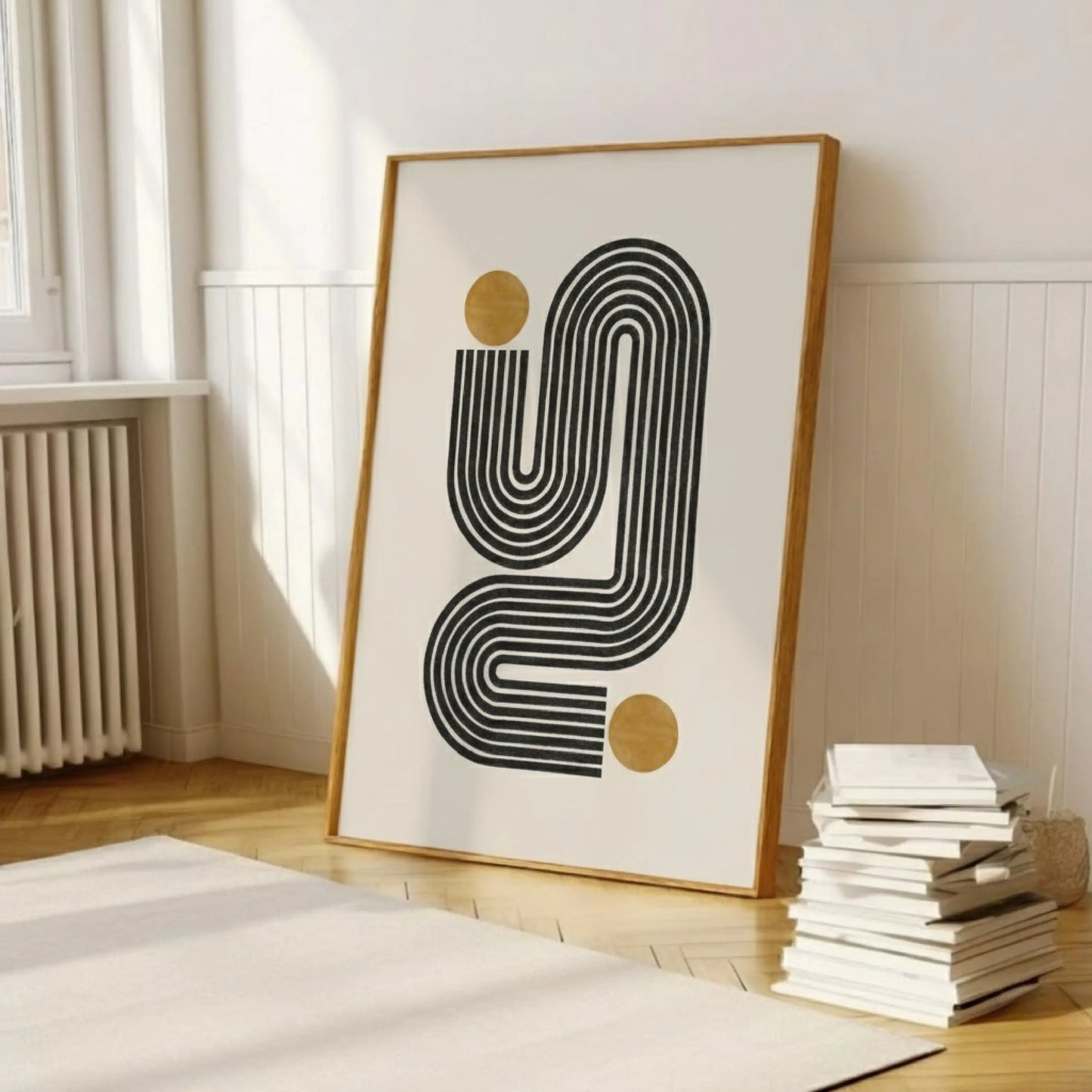 Mid-Century Modern Geometric Line Art Print