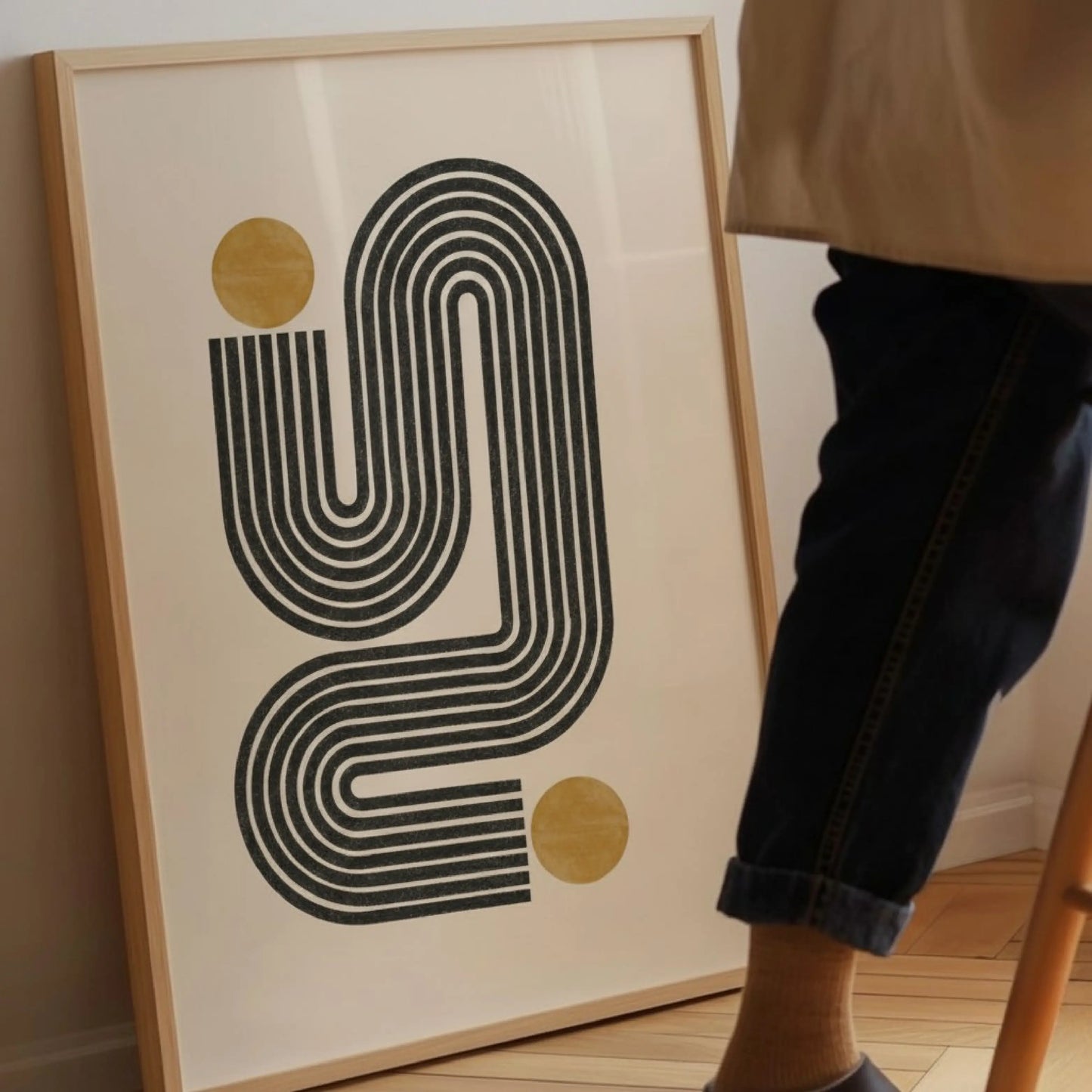 Mid-Century Modern Geometric Line Art Print