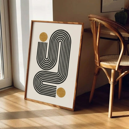 Mid-Century Modern Geometric Line Art Print