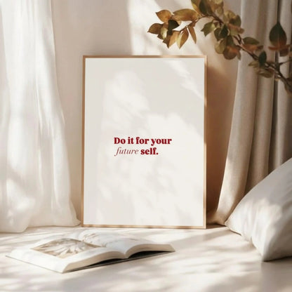 Yes You Can Wall Art – Motivational Quote Print | Retro Typography Framed Poster for Home Office by Grodo