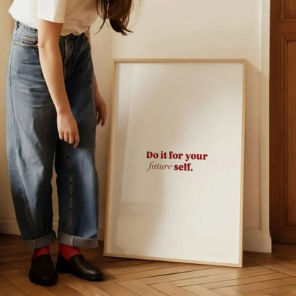 Yes You Can Wall Art – Motivational Quote Print | Retro Typography Framed Poster for Home Office by Grodo