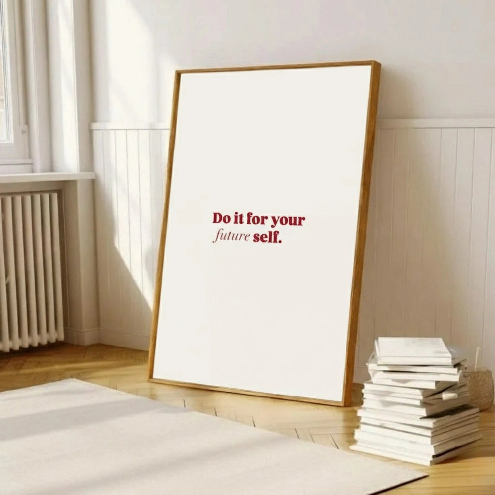 Yes You Can Wall Art – Motivational Quote Print | Retro Typography Framed Poster for Home Office by Grodo