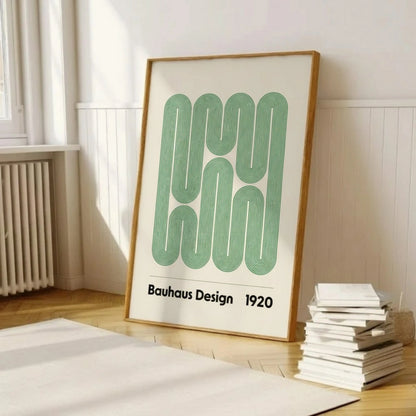 Bauhaus Abstract Wall Art – Green Modern Geometric Print | Minimal Mid-Century Design Poster by Grodo