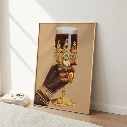 Black Woman Art, Wine Glass Art, Black Girl Wall Art, Black Woman Wall Art