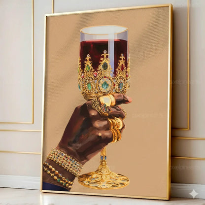 Black Woman Art, Wine Glass Art, Black Girl Wall Art, Black Woman Wall Art