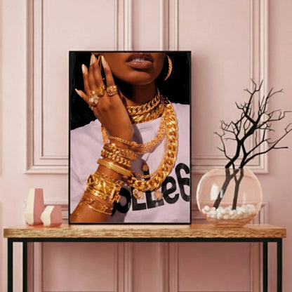 Black Woman Art, Modern Art, Black Woman Wall Art, Black Girl Wall Art