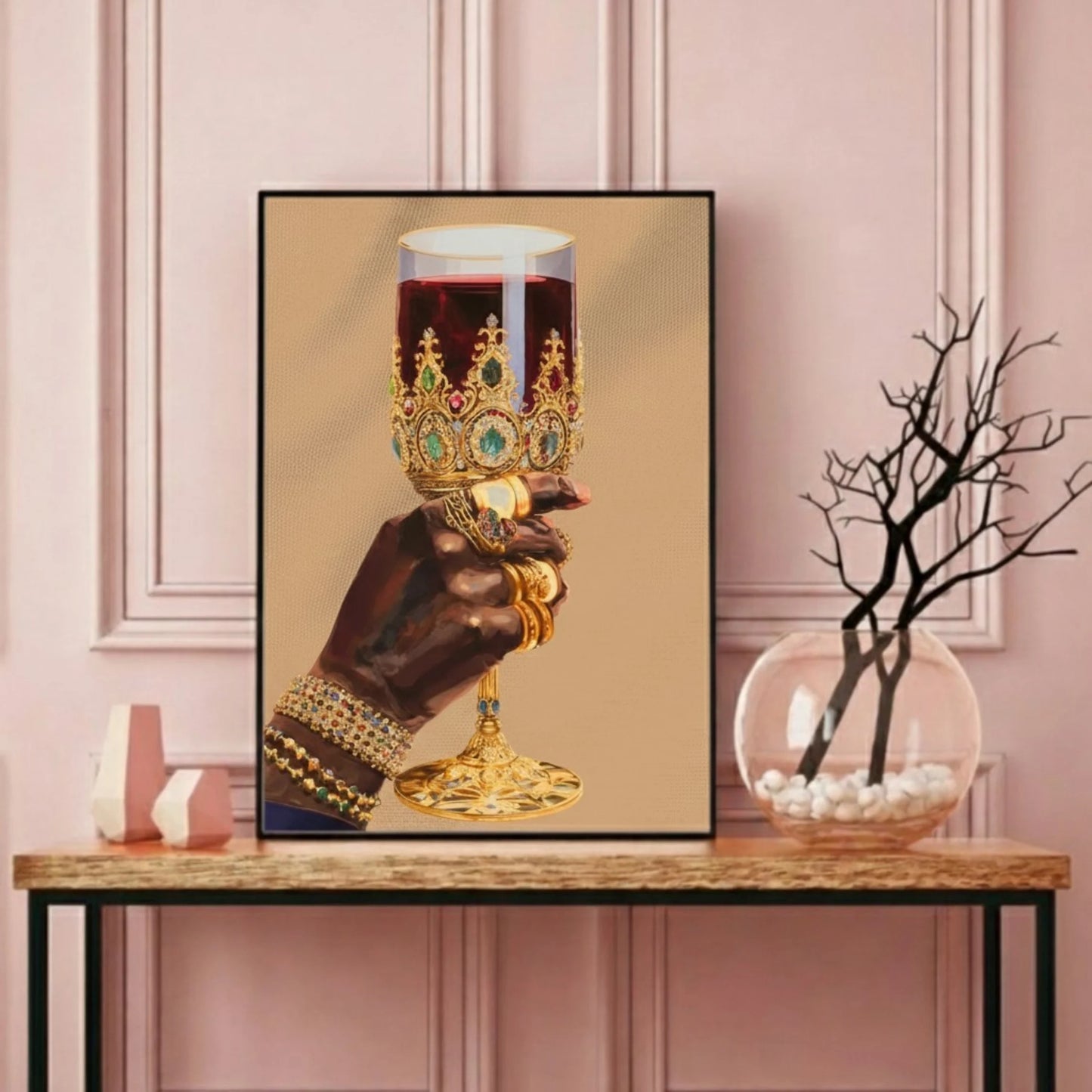 Black Woman Art, Wine Glass Art, Black Girl Wall Art, Black Woman Wall Art