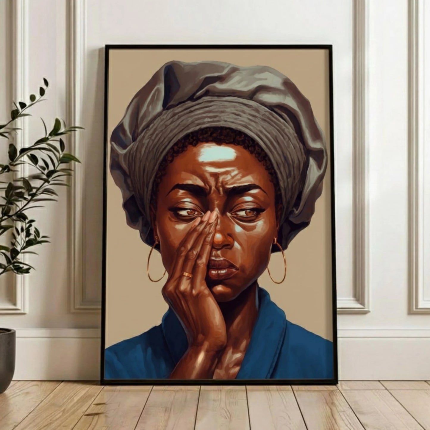 Black Women Bathroom Wall Art, Black Girl Stank Face Art, Black Woman Art