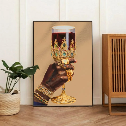 Black Woman Art, Wine Glass Art, Black Girl Wall Art, Black Woman Wall Art
